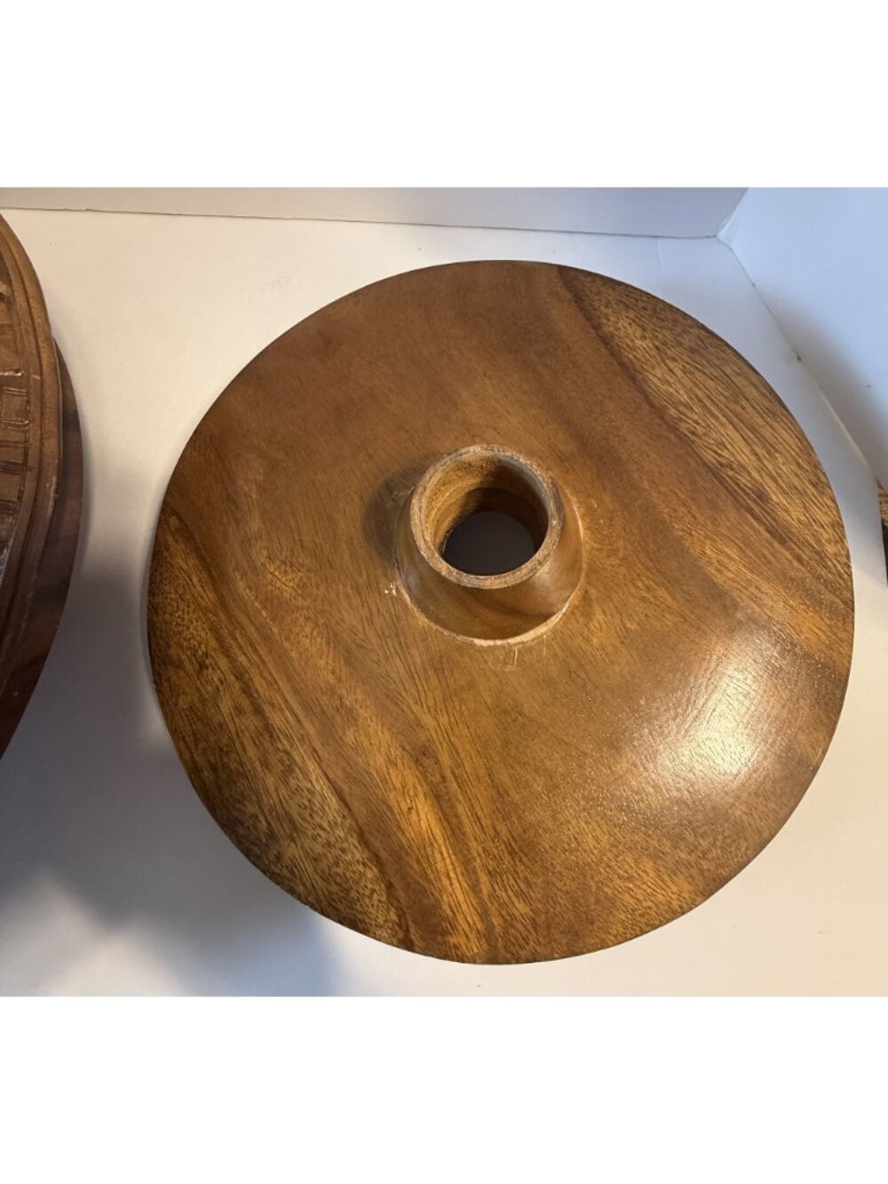 Vintage Rosas Philippine Monkey Pod Wood 3 Tier Lazy Susan Serving Set Pineapple - Picture 10 of 16